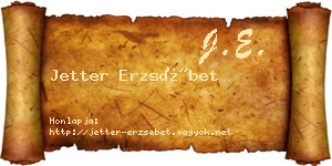 Jetter Erzsébet névjegykártya
