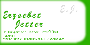 erzsebet jetter business card